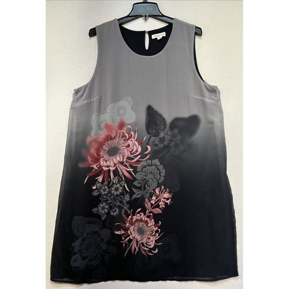 Coldwater Creek Gray and Black Floral Dress
